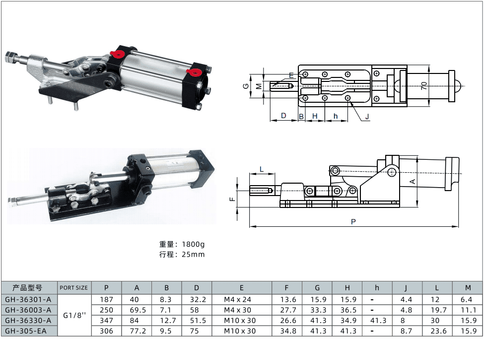 pneumatic push toggle clamps